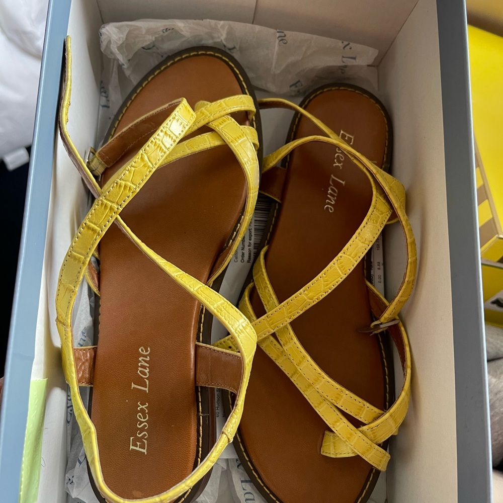 Essex Lane Yellow Strappy Sandals
